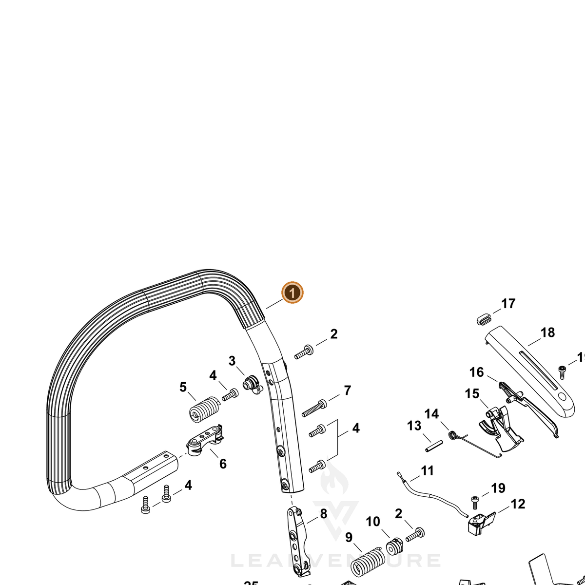 ECHO part C400001750 — IPL diagram snippet (6x zoom, amber highlight)