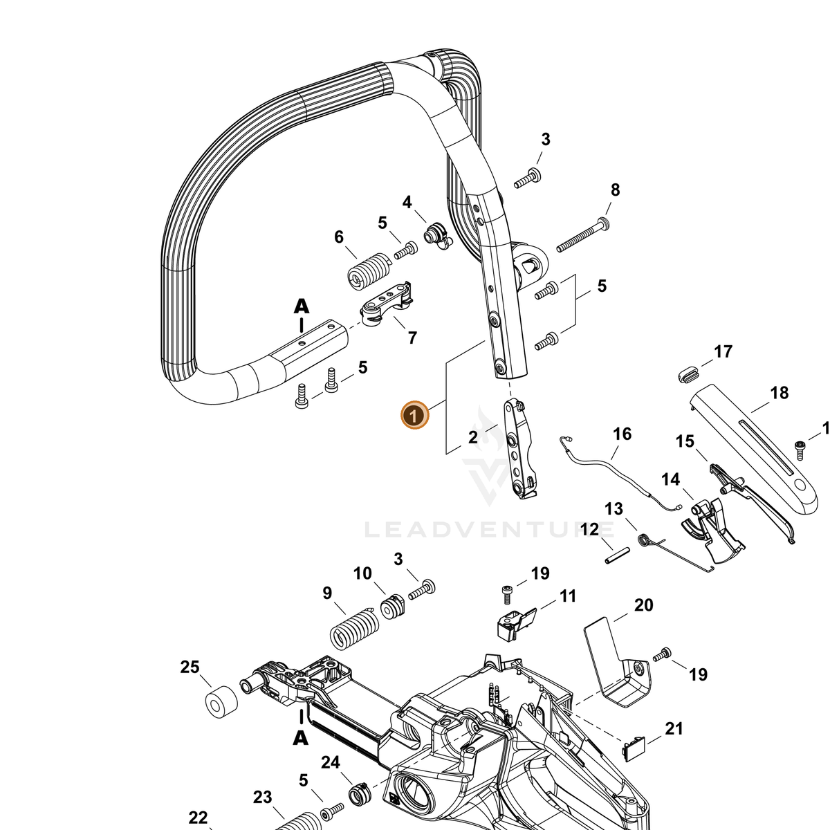ECHO part C400001770 — IPL diagram snippet (6x zoom, amber highlight)