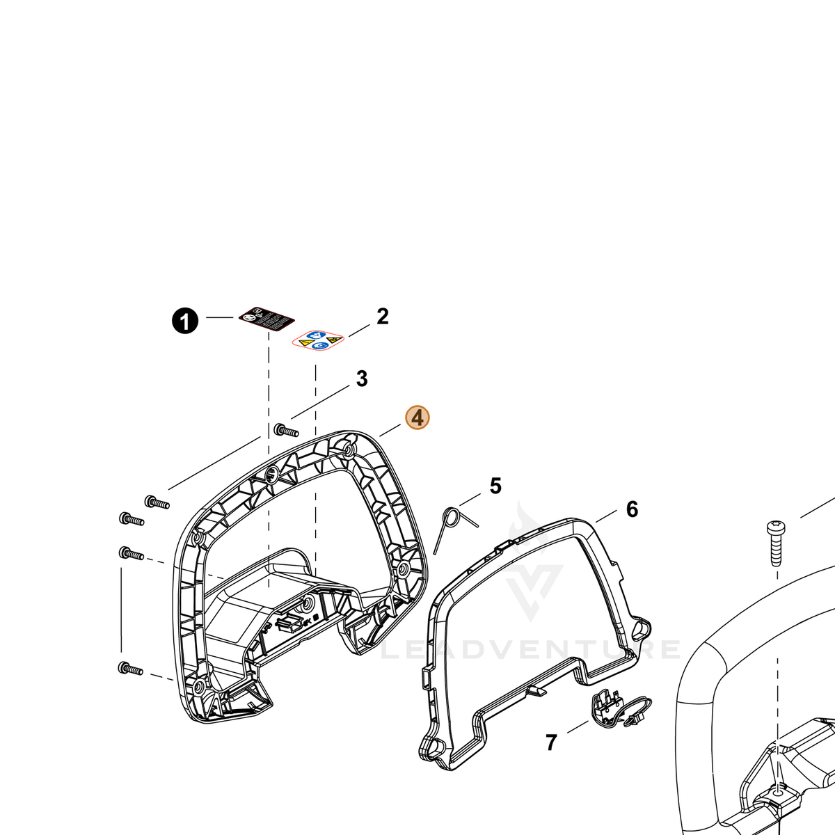 ECHO part C400001841 — IPL diagram snippet (6x zoom, amber highlight)