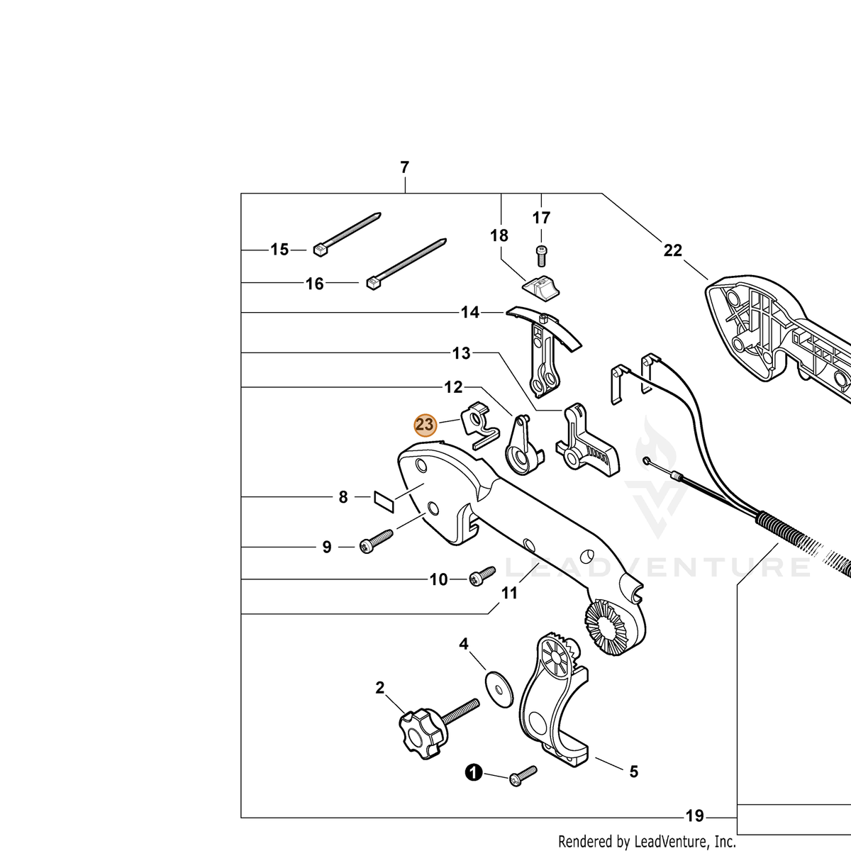 ECHO part C401000040 — IPL diagram snippet (6x zoom, amber highlight)