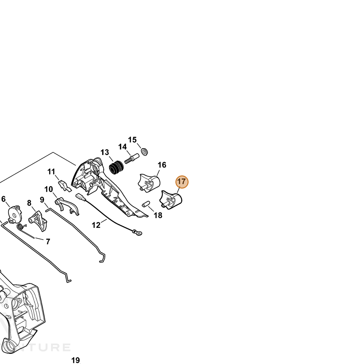 ECHO part C401000300 — IPL diagram snippet (6x zoom, amber highlight)