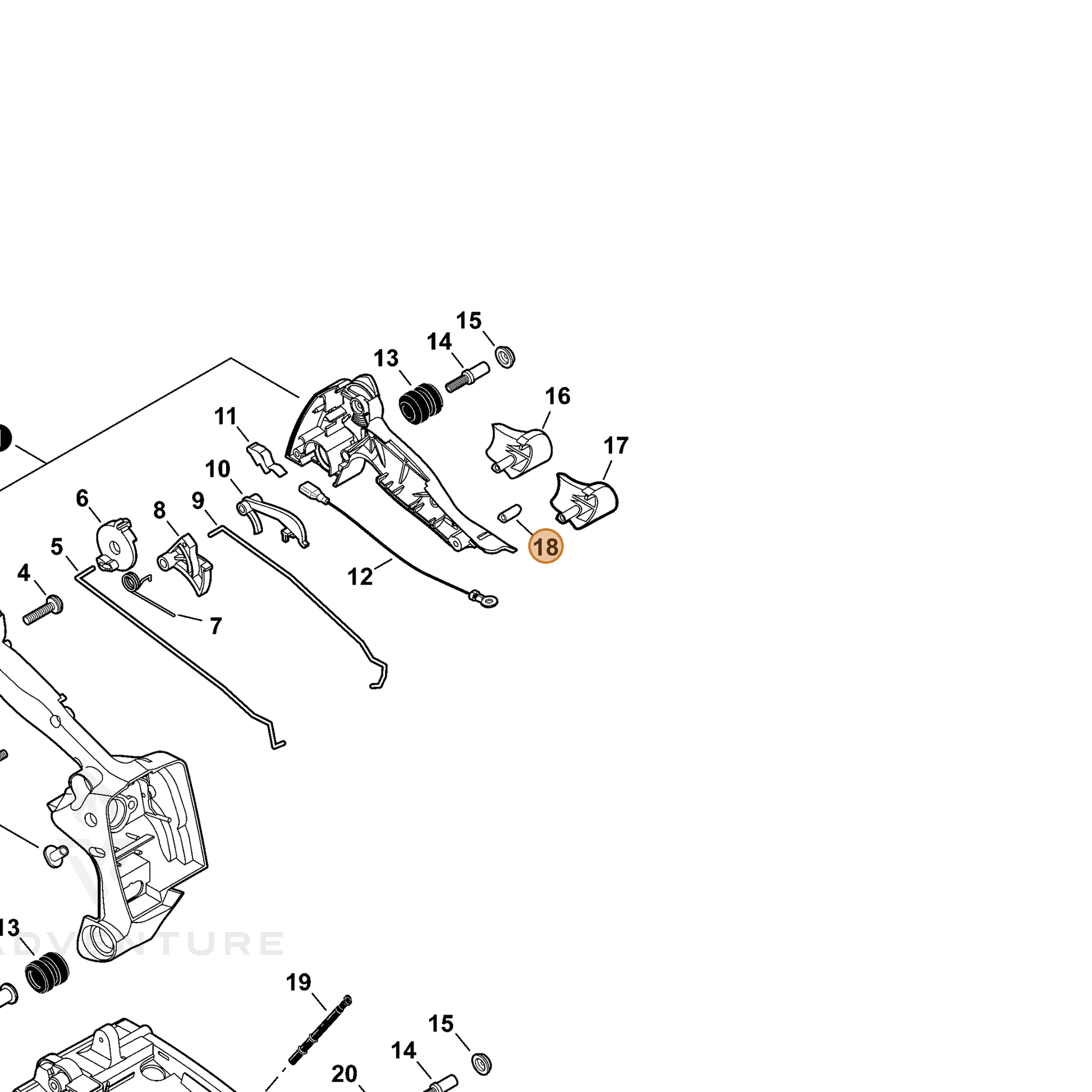 ECHO part C401000310 — IPL diagram snippet (6x zoom, amber highlight)