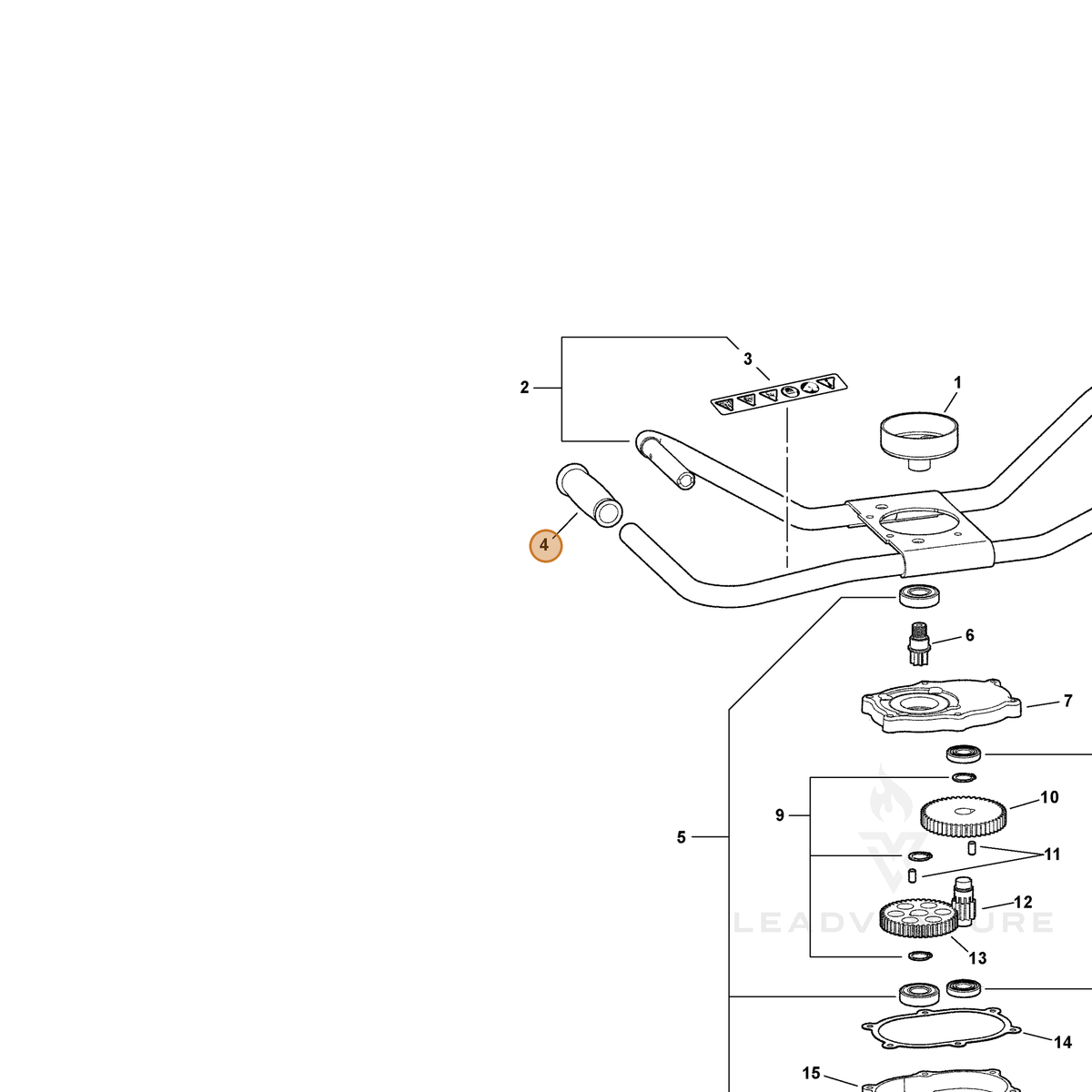 ECHO part C403000050 — IPL diagram snippet (6x zoom, amber highlight)