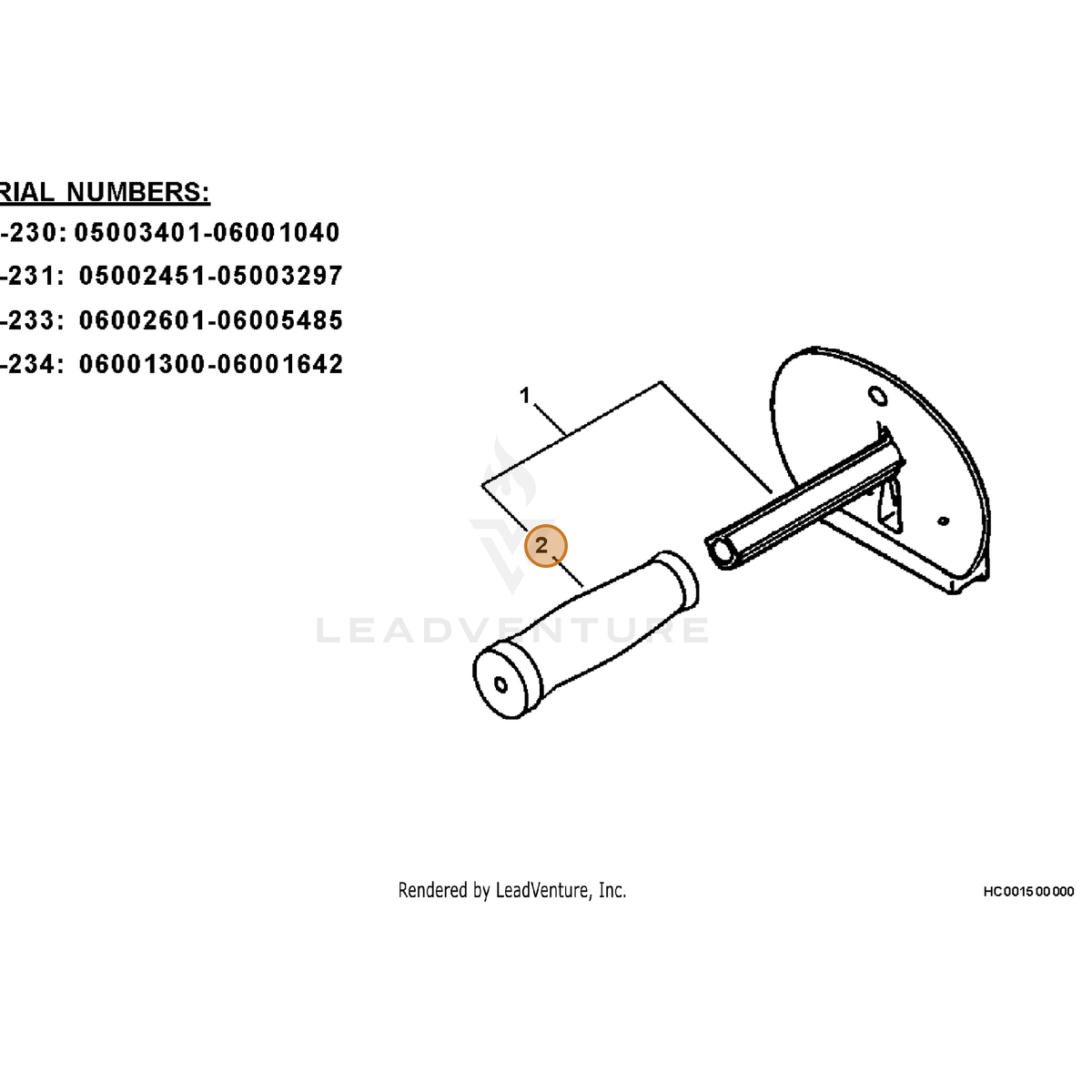 ECHO part C403000070 — IPL diagram snippet (6x zoom, amber highlight)