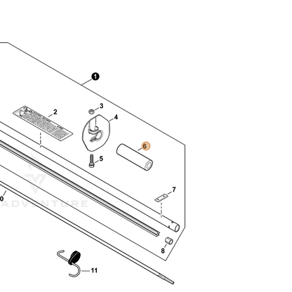 ECHO part C403000100 — IPL diagram snippet (6x zoom, amber highlight)