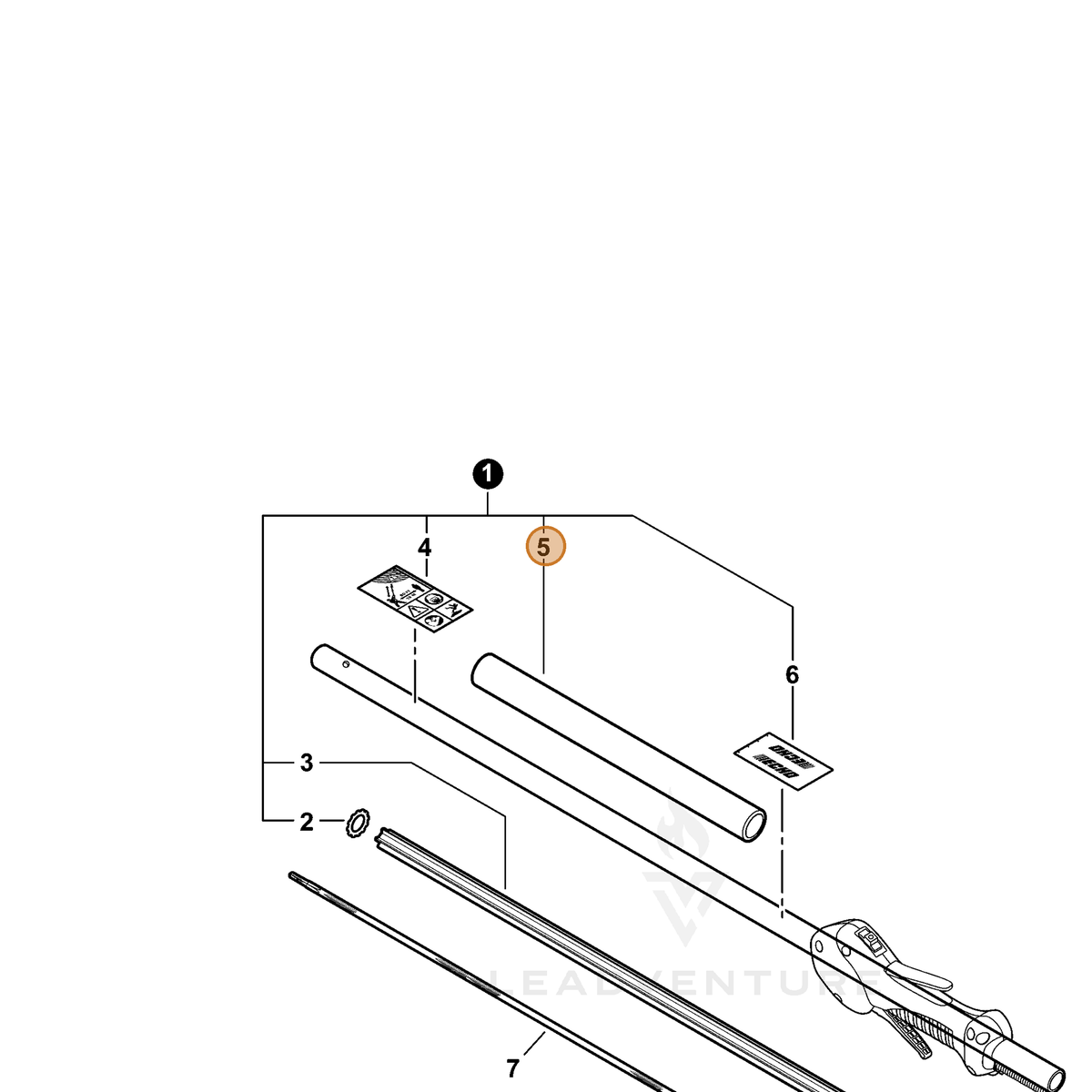 ECHO part C403000200 — IPL diagram snippet (6x zoom, amber highlight)