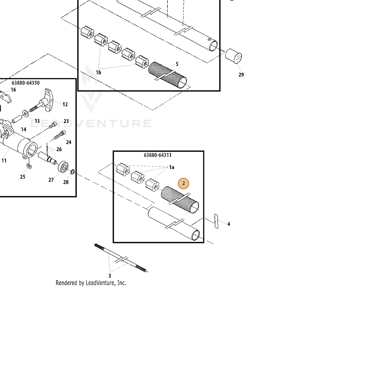 Echo part C403000240 — IPL diagram snippet (6x zoom, amber highlight)
