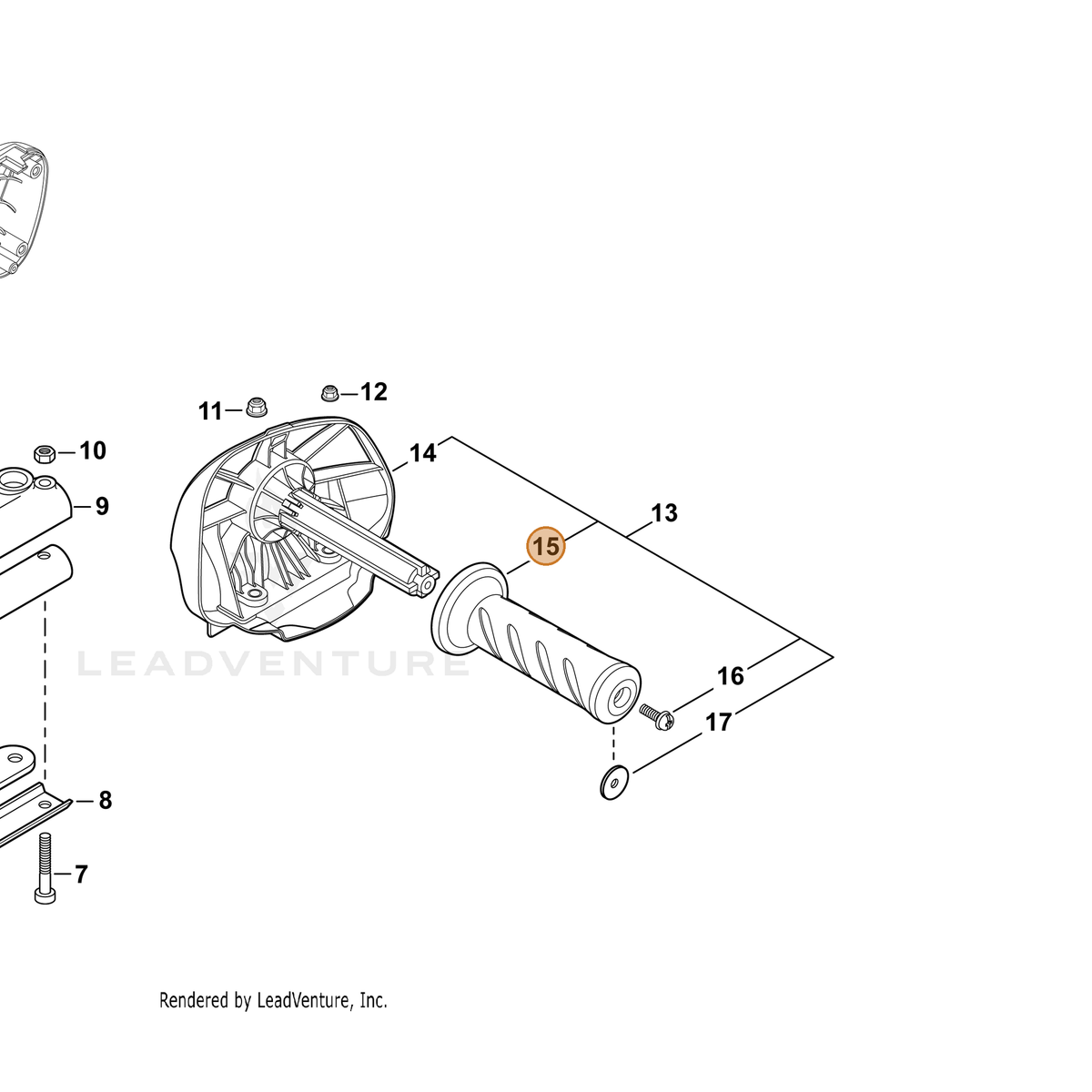 ECHO part C403000461 — IPL diagram snippet (6x zoom, amber highlight)