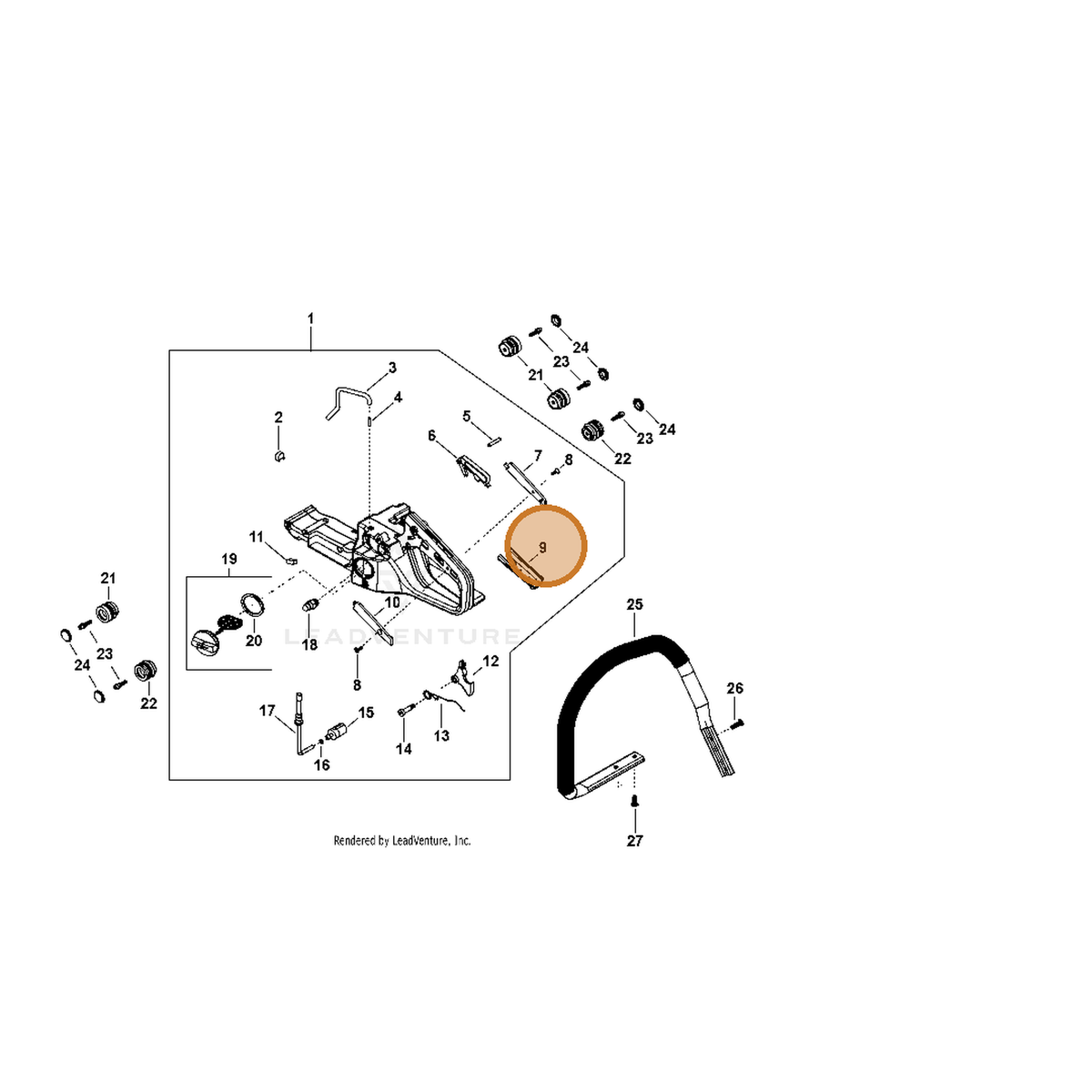 ECHO part C403000540 — IPL diagram snippet (6x zoom, amber highlight)