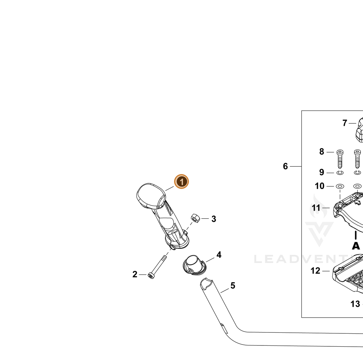 ECHO part C403000810 — IPL diagram snippet (6x zoom, amber highlight)