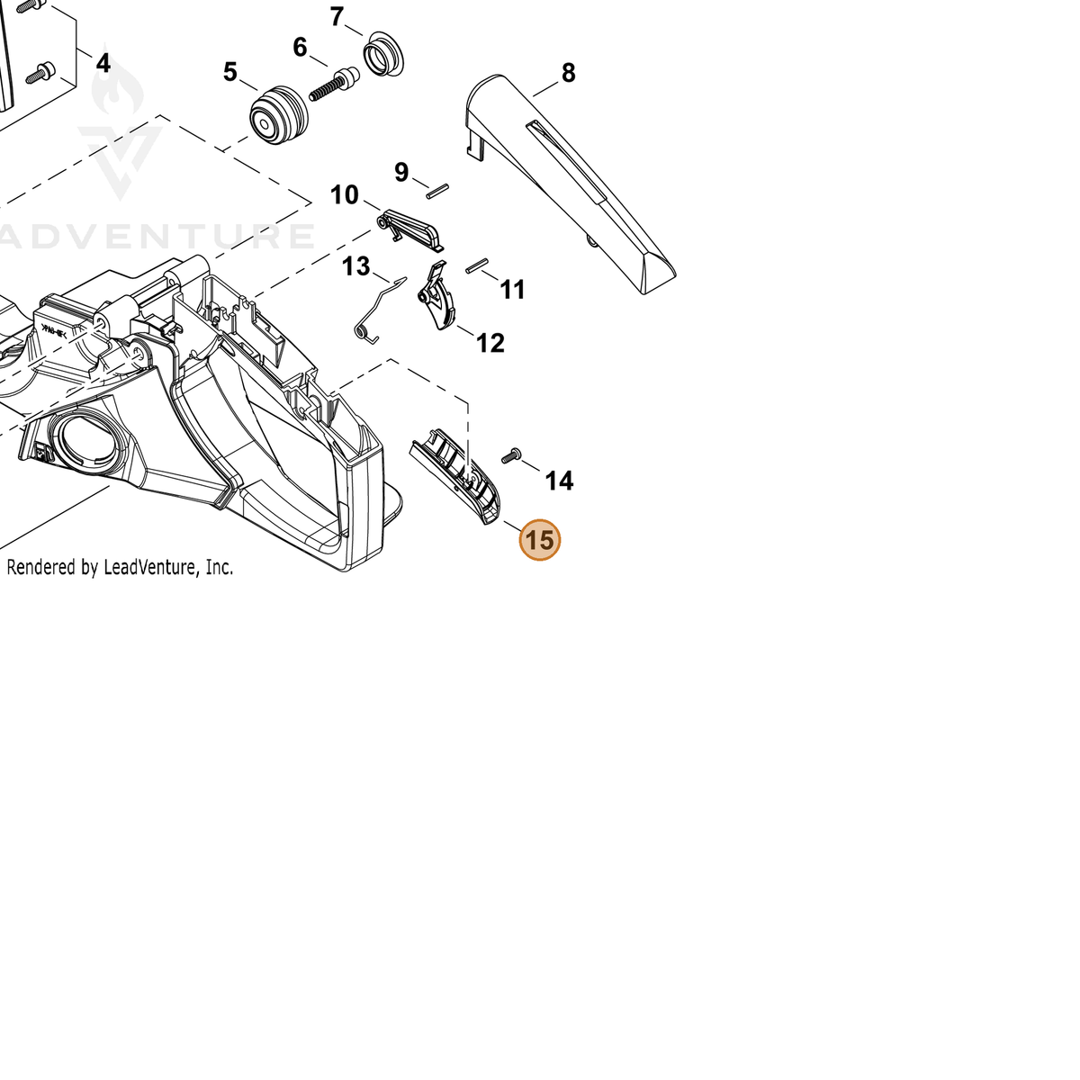 ECHO part C403000830 — IPL diagram snippet (6x zoom, amber highlight)