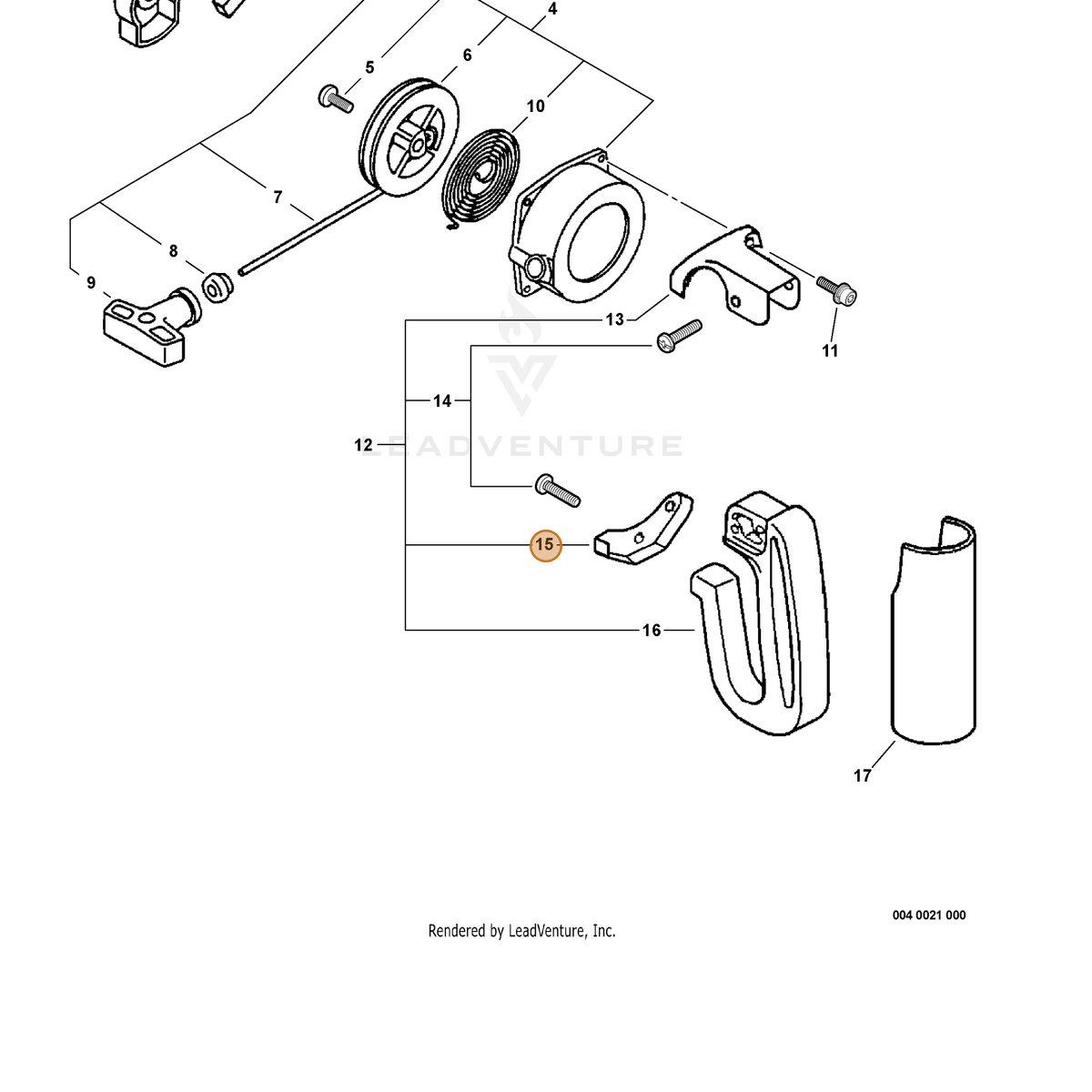ECHO part C405000000 — IPL diagram snippet (6x zoom, amber highlight)