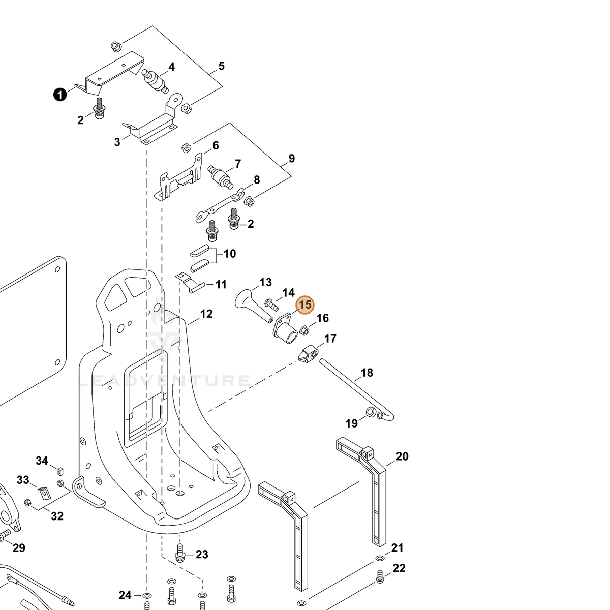 ECHO part C405000060 — IPL diagram snippet (6x zoom, amber highlight)