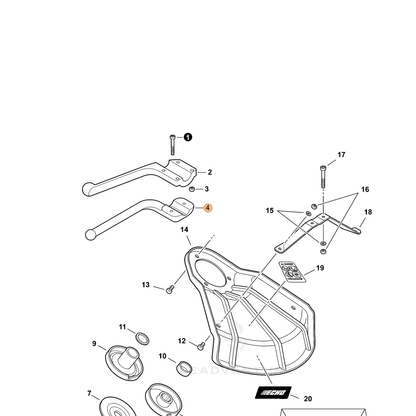 ECHO part C405000170 — IPL diagram snippet (6x zoom, amber highlight)