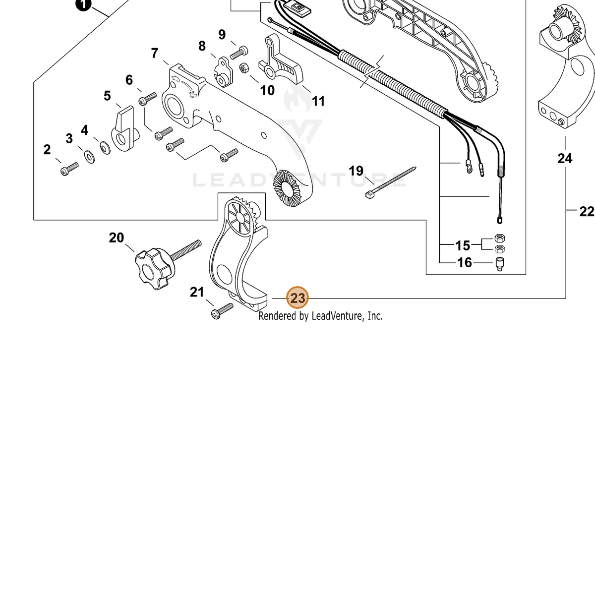 ECHO part C405000231 — IPL diagram snippet (6x zoom, amber highlight)