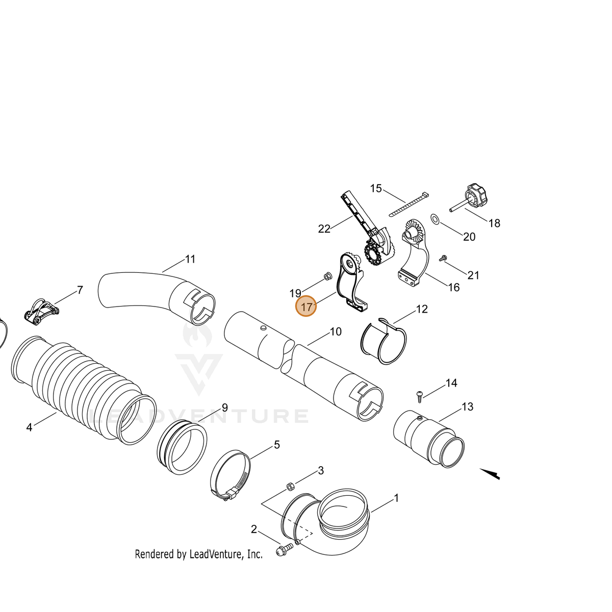 ECHO part C405000250 — IPL diagram snippet (6x zoom, amber highlight)