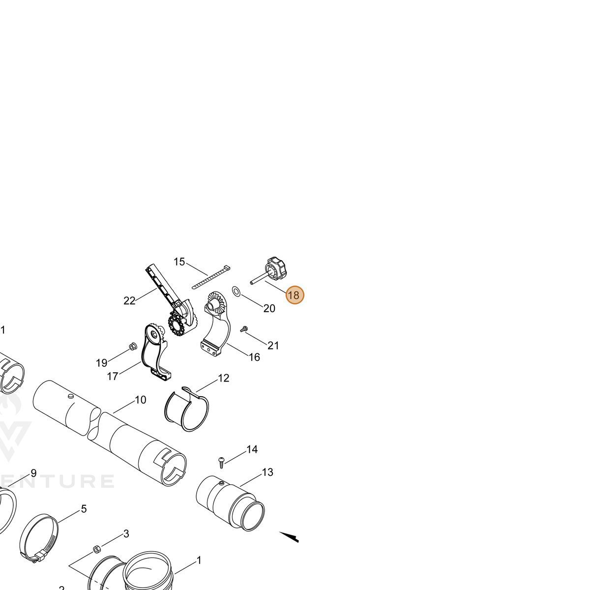 ECHO part C405000260 — IPL diagram snippet (6x zoom, amber highlight)