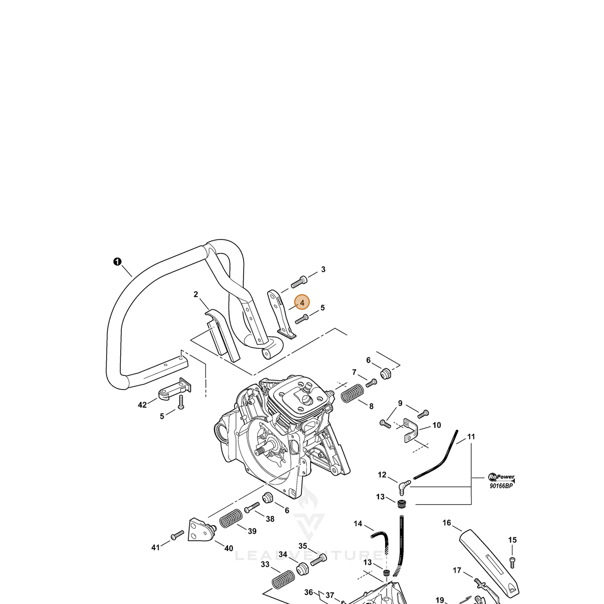 ECHO part C405000580 — IPL diagram snippet (6x zoom, amber highlight)