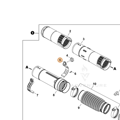 ECHO part C405000621 — IPL diagram snippet (6x zoom, amber highlight)