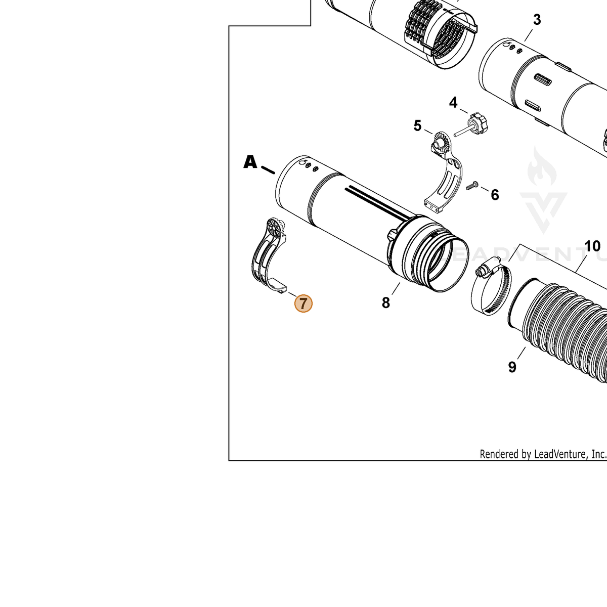 ECHO part C405000631 — IPL diagram snippet (6x zoom, amber highlight)