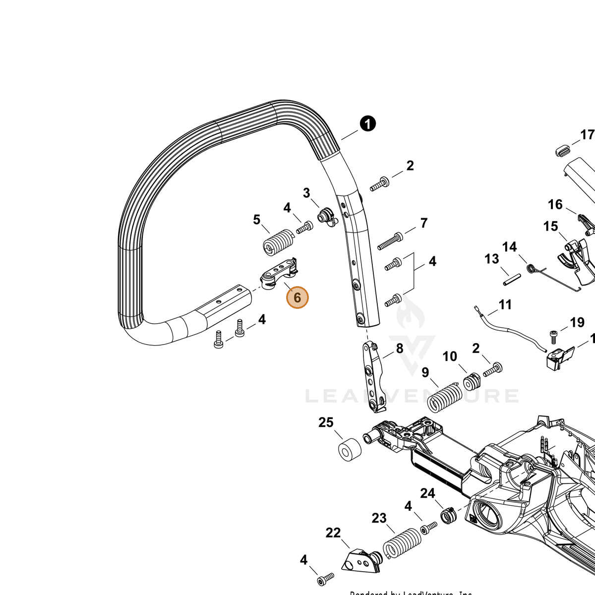ECHO part C405000650 — IPL diagram snippet (6x zoom, amber highlight)