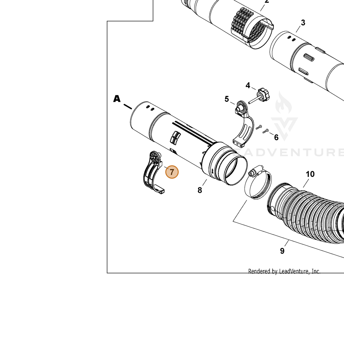 ECHO part C405000690 — IPL diagram snippet (6x zoom, amber highlight)