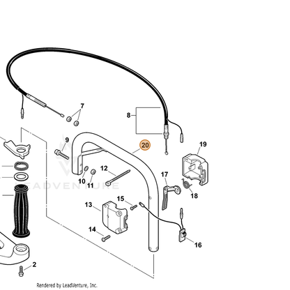 ECHO part C410000160 — IPL diagram snippet (6x zoom, amber highlight)