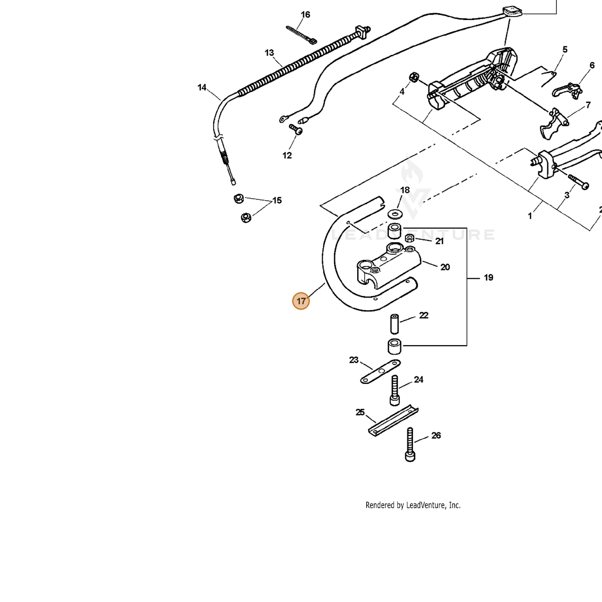 ECHO part C410000170 — IPL diagram snippet (6x zoom, amber highlight)