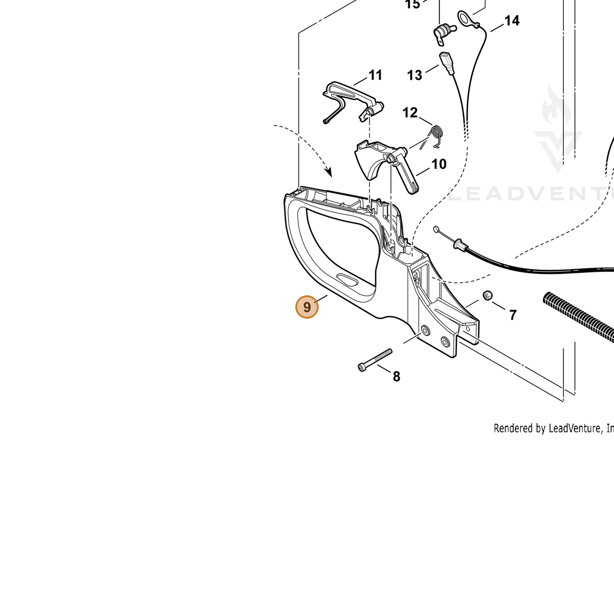 ECHO part C410000431 — IPL diagram snippet (6x zoom, amber highlight)
