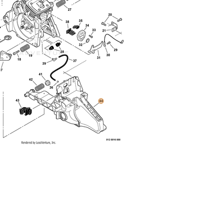 ECHO part C410001002 — IPL diagram snippet (6x zoom, amber highlight)