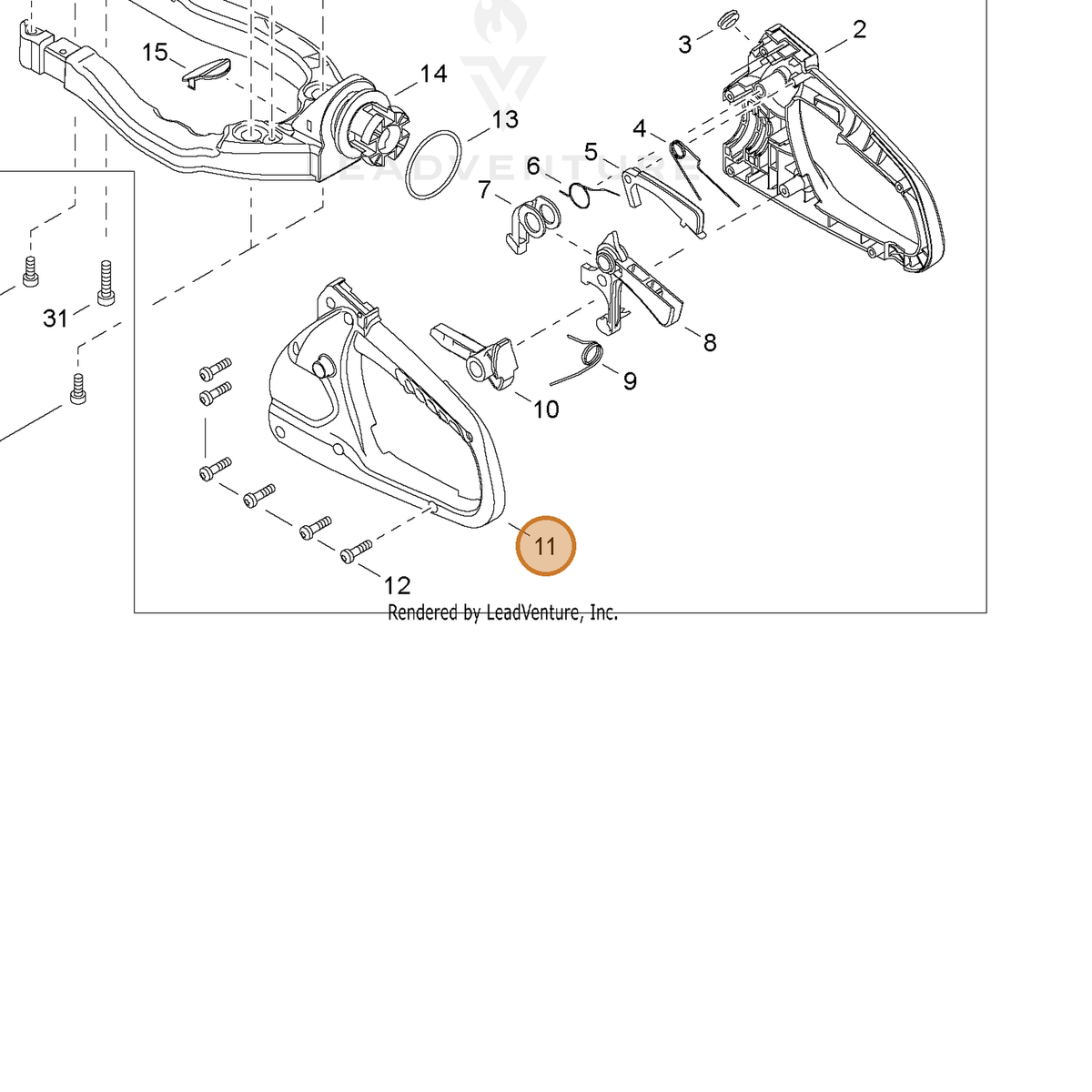 ECHO part C410001220 — IPL diagram snippet (6x zoom, amber highlight)