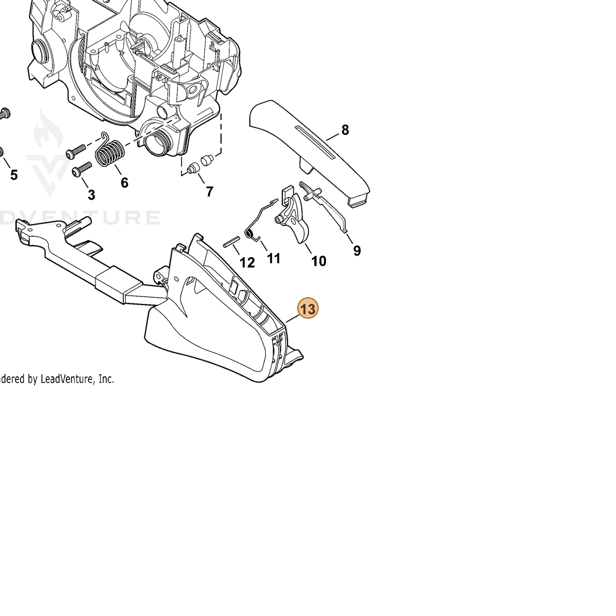 ECHO part C410001360 — IPL diagram snippet (6x zoom, amber highlight)