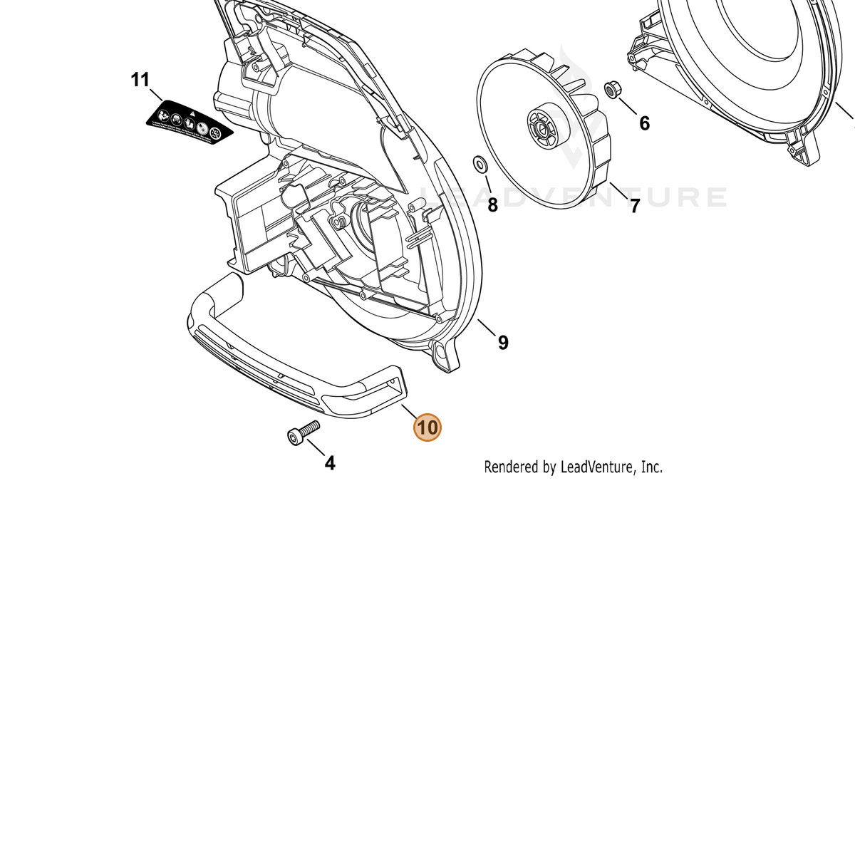 ECHO part C410001400 — IPL diagram snippet (6x zoom, amber highlight)