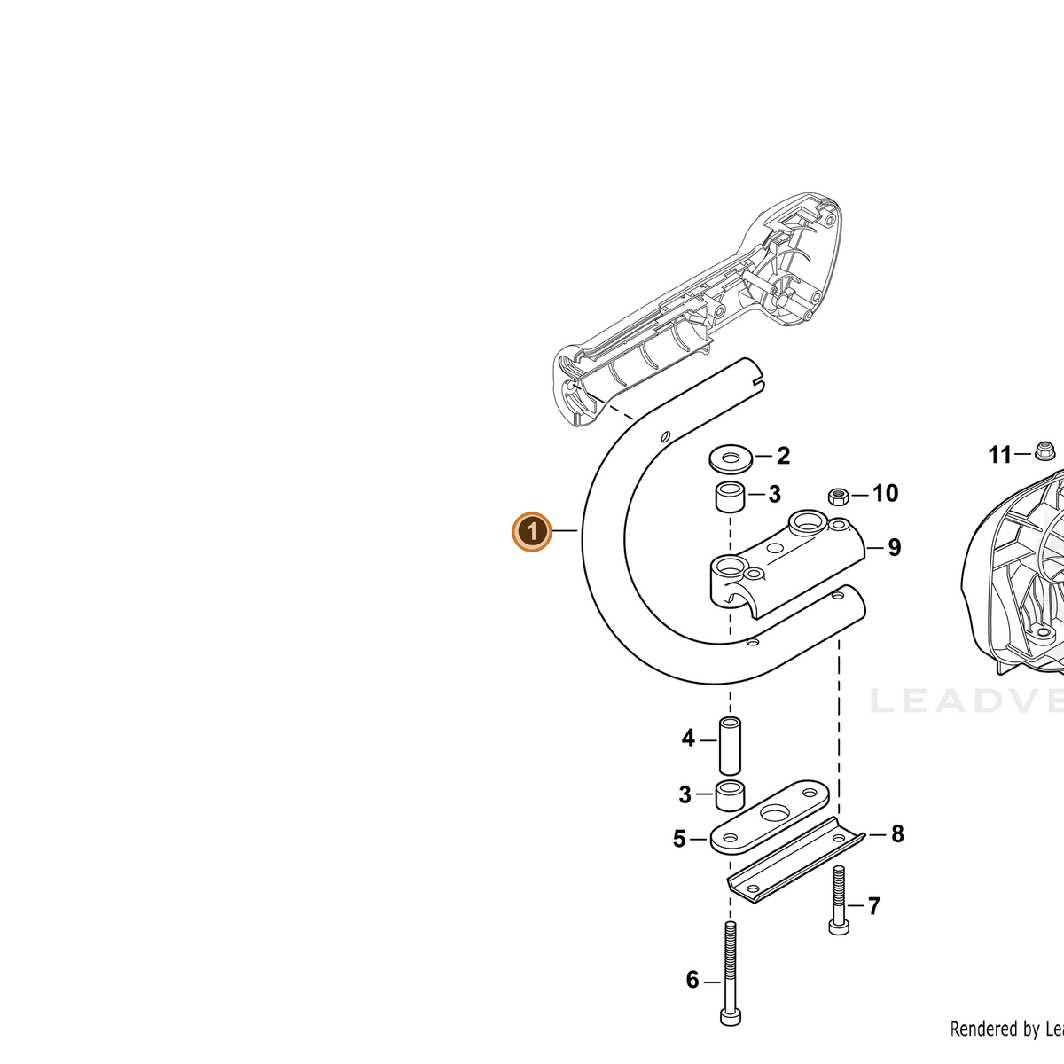 ECHO part C410001430 — IPL diagram snippet (6x zoom, amber highlight)