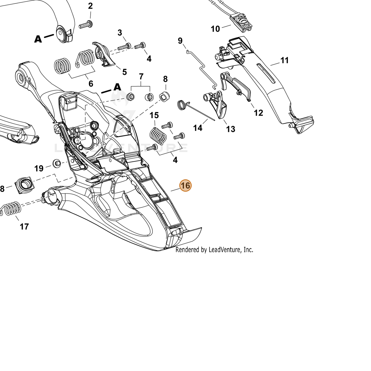 ECHO part C410001480 — IPL diagram snippet (6x zoom, amber highlight)
