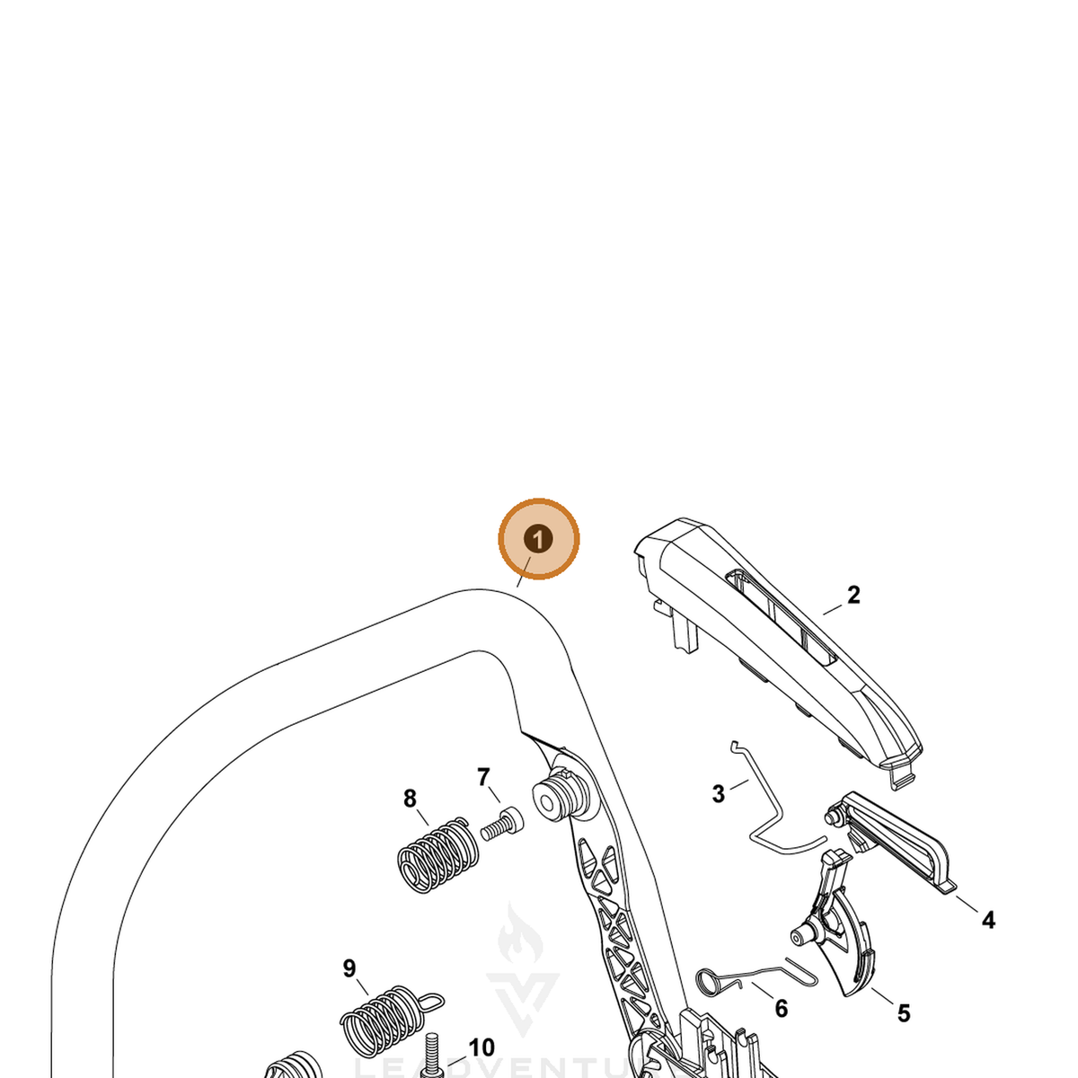ECHO part C410001530 — IPL diagram snippet (6x zoom, amber highlight)