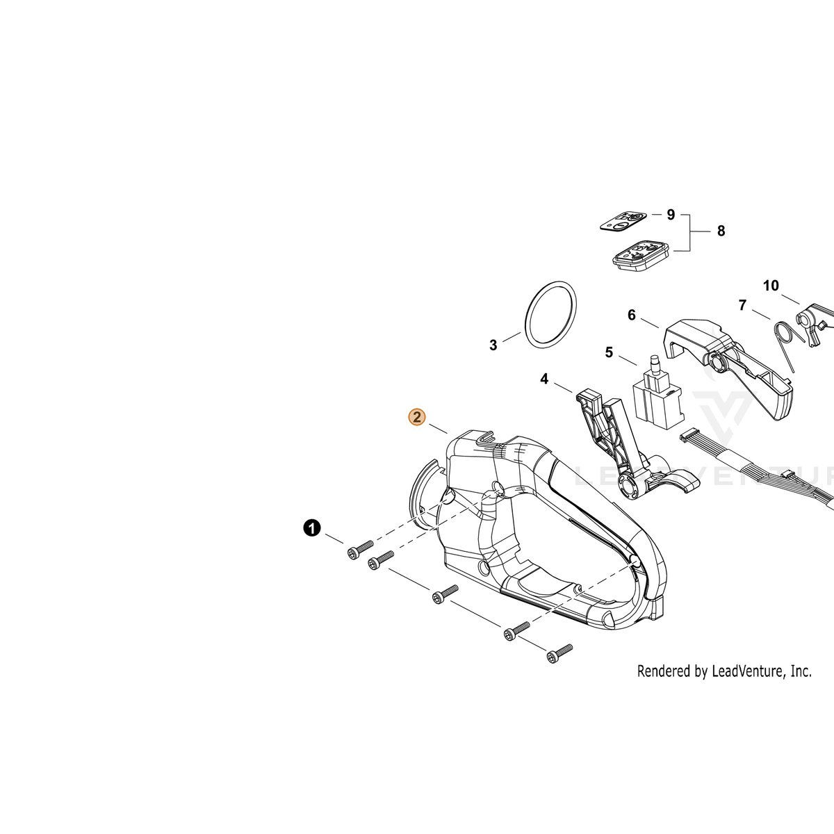Echo part C410001581 — IPL diagram snippet (6x zoom, amber highlight)