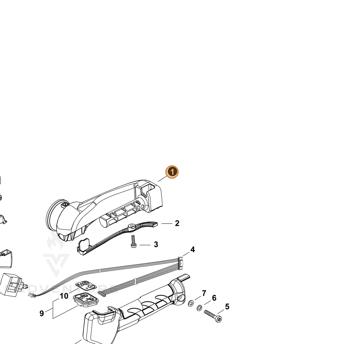 ECHO part C410001590 — IPL diagram snippet (6x zoom, amber highlight)