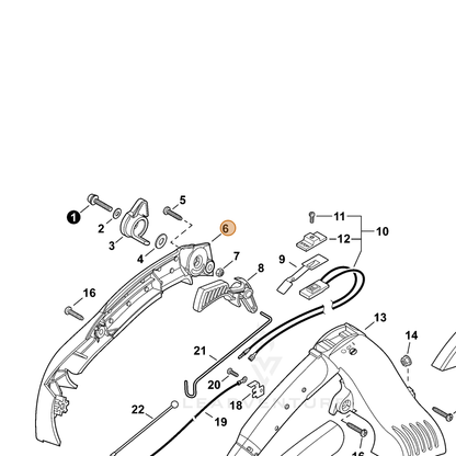 ECHO part C411000023 — IPL diagram snippet (6x zoom, amber highlight)