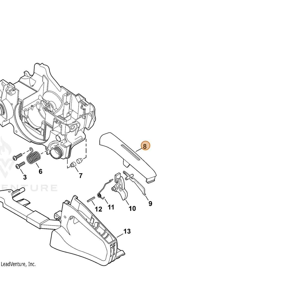 ECHO part C411000041 — IPL diagram snippet (6x zoom, amber highlight)