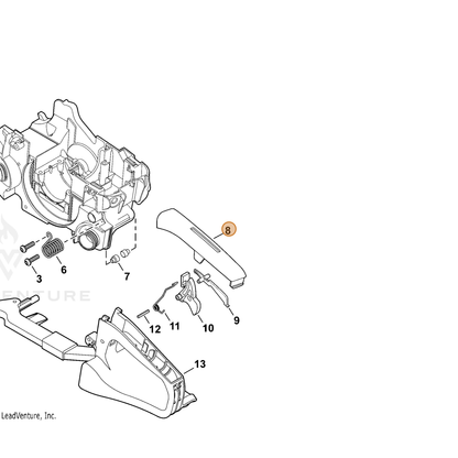 ECHO part C411000041 — IPL diagram snippet (6x zoom, amber highlight)