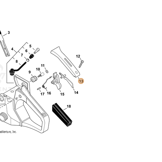 Echo part C411000061 — IPL diagram snippet (6x zoom, amber highlight)