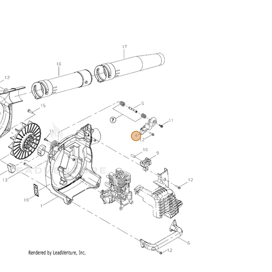 Echo part C411000090 — IPL diagram snippet (6x zoom, amber highlight)