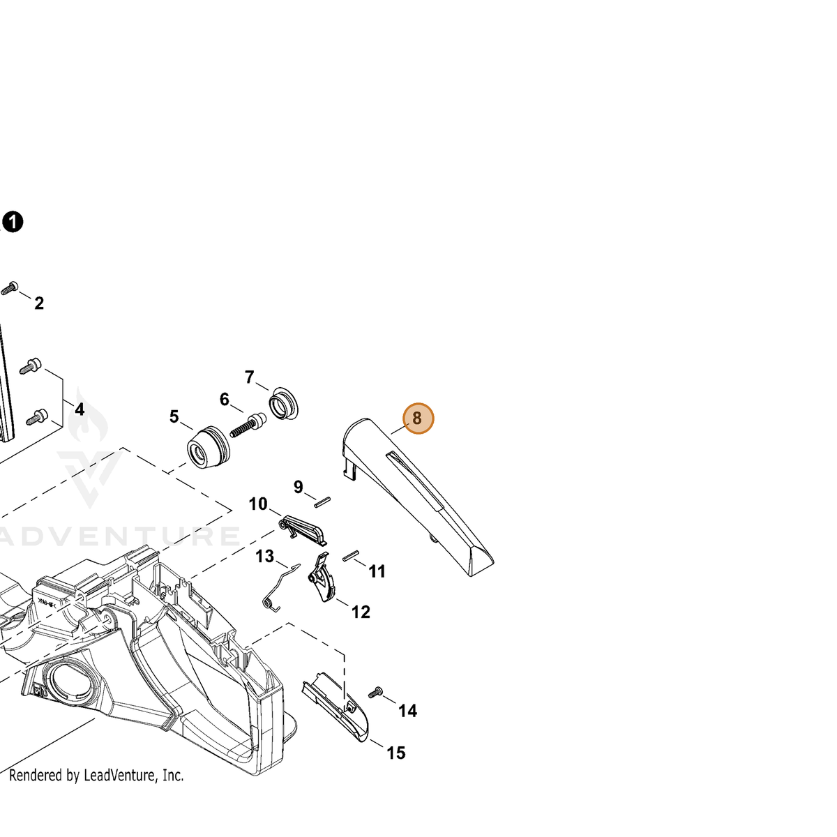 ECHO part C411000170 — IPL diagram snippet (6x zoom, amber highlight)