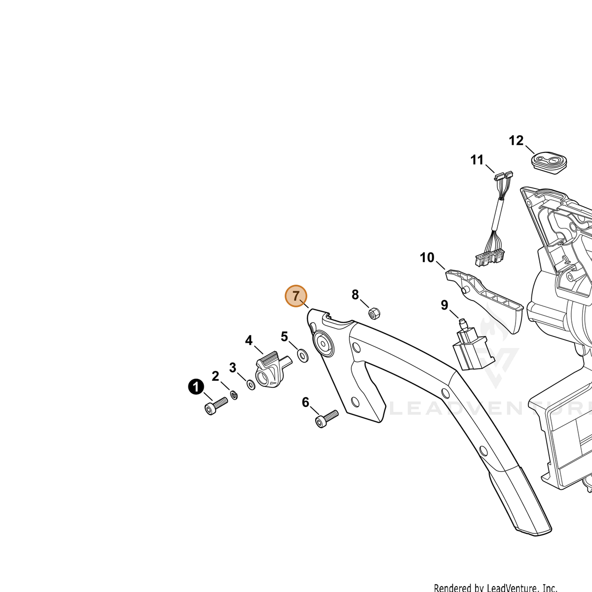 ECHO part C411000210 — IPL diagram snippet (6x zoom, amber highlight)