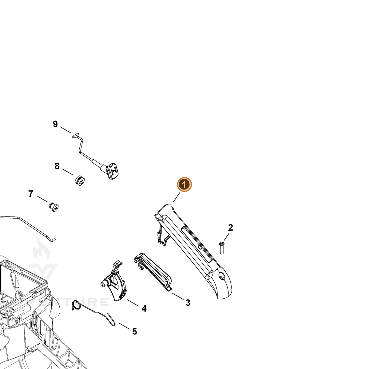 ECHO part C411000240 — IPL diagram snippet (6x zoom, amber highlight)