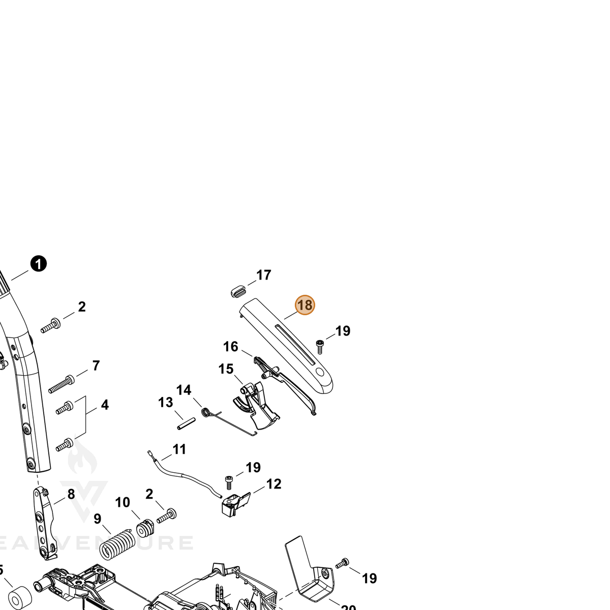 ECHO part C411000300 — IPL diagram snippet (6x zoom, amber highlight)