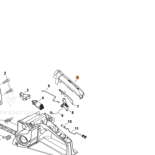 Echo part C411000320 — IPL diagram snippet (6x zoom, amber highlight)