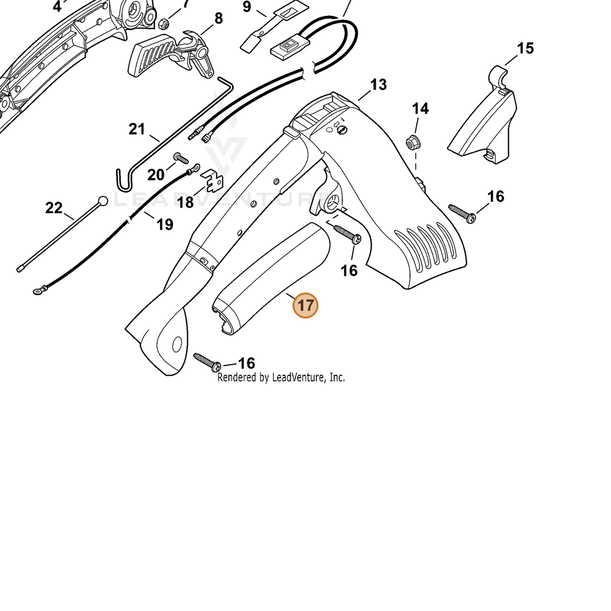 ECHO part C412000150 — IPL diagram snippet (6x zoom, amber highlight)
