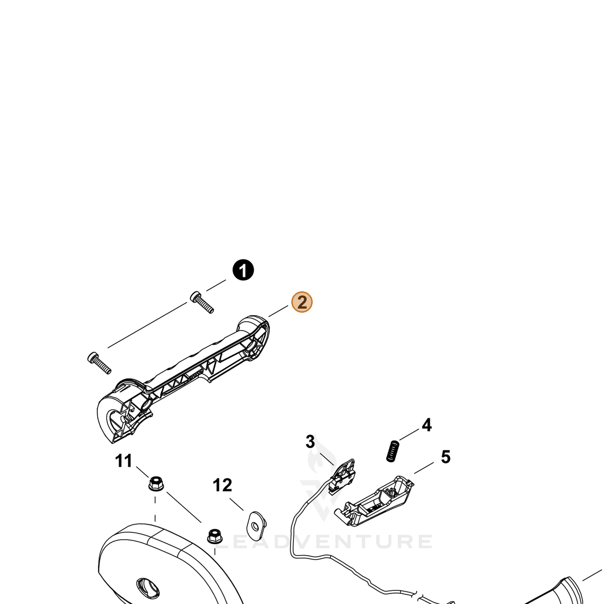 ECHO part C412000810 — IPL diagram snippet (6x zoom, amber highlight)